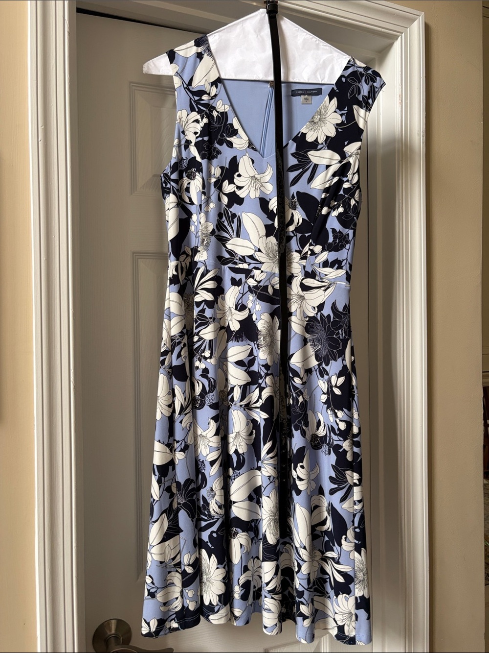 Tommy Hilfiger Navy and White Floral Midi Dress